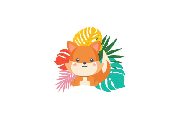 Animal on Tropical Leaf Background: Graphics & Illustrations