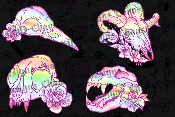 Animal Skulls- Rainbow Edition Graphics
