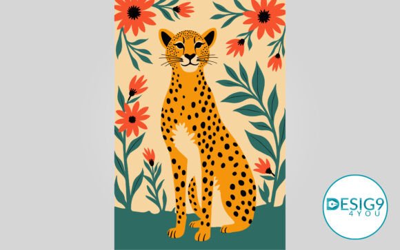 Cheetah Wild Animal Flat Vector SVG: Graphics & Illustrations