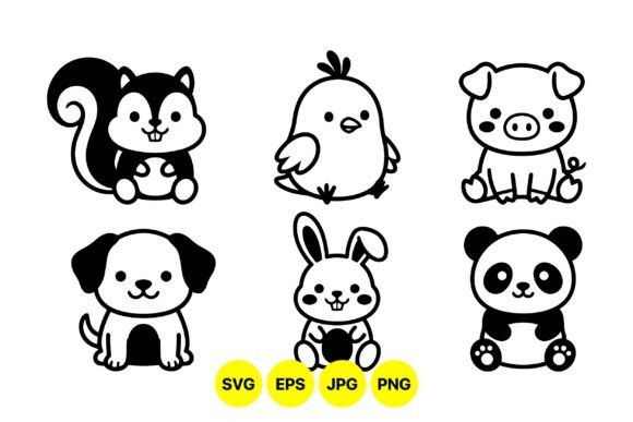 Cute Animal Cartoon Clipart Pack: Graphics & Illustrations