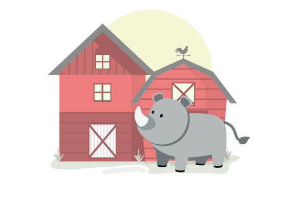 Cute Animal Rinocheros: Graphics & Illustrations for Sellers