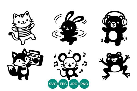 Cute Black and White Animal Vector Art: Graphics & Illustrations for Local Brands