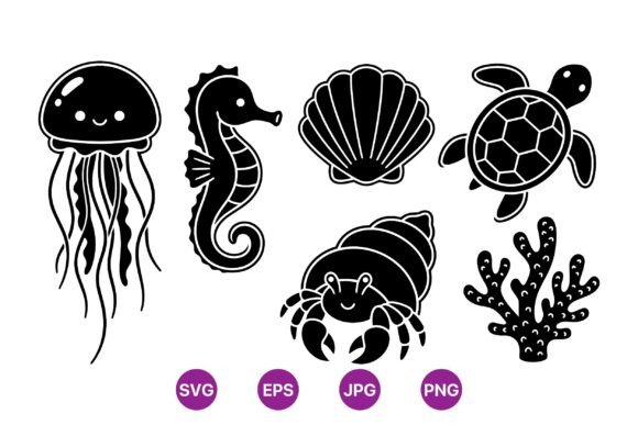 Cute Ocean Animal Clipart Set