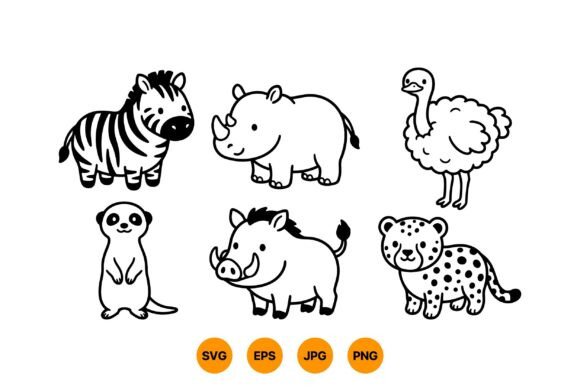 Cute Safari Animal Clipart SVG: Graphics & Illustrations for Playful Branding