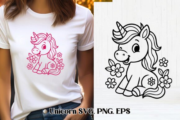 Cute Unicorn SVG Design: Graphics & Illustrations