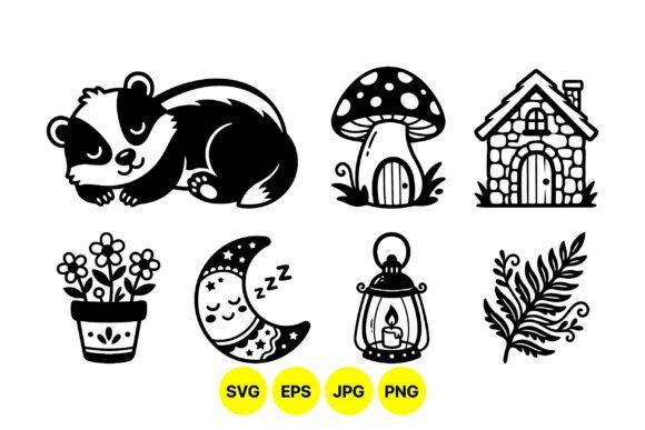 Cute Woodland Animal Clipart Set: Graphics & Illustrations