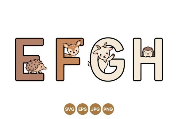 Cute Woodland Animal Letters: Graphics & Illustrations