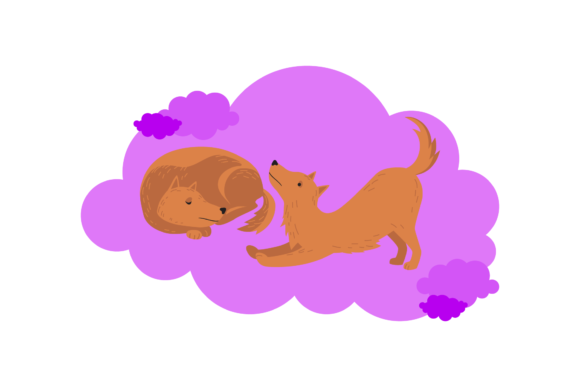 Dog Animal Cute Cloud Background: Graphics & Illustrations