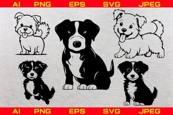 Dog Silhouette Vector Animal SVG: Graphics & Illustrations for Brand Builders