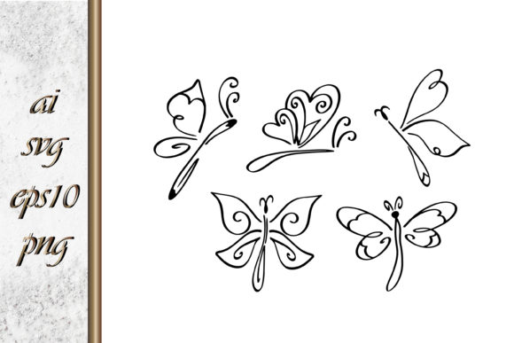 Doodle Butterfly Sketch Animal Vector Graphics & Illustrations
