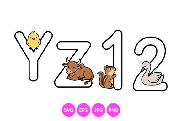 Farm Animal Alphabet Characters