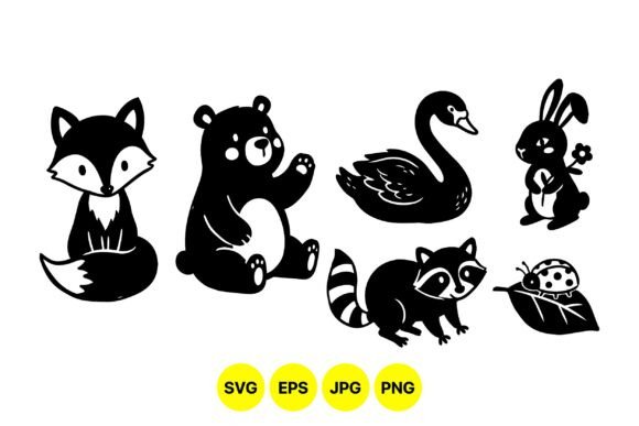 Forest Animal Silhouettes SVG: Clean Graphics & Illustrations