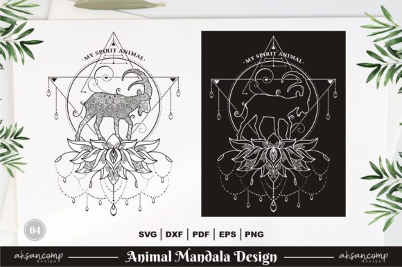 IBEX Animal Mandala Graphics & Illustrations