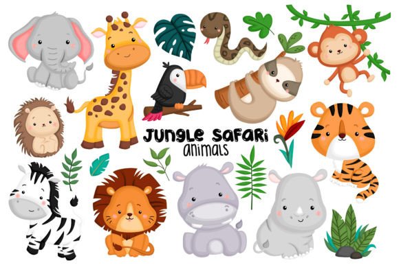 Jungle Animal Clipart – Cute Graphics & Illustrations