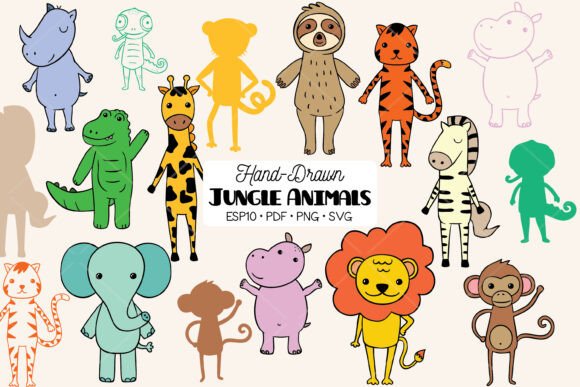 Jungle Animal Hand Drawn Character Color Graphics