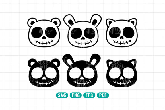 Kawaii Skull, Animal Skull, Emo Skull Graphics