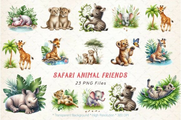 Safari Animal Friends Clipart Bundle: Graphics & Illustrations for Handmade Makers