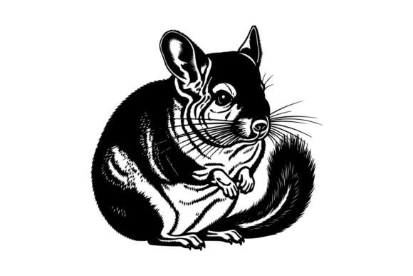 Silhouette of a Small Rodent Like Animal: Graphics & Illustrations