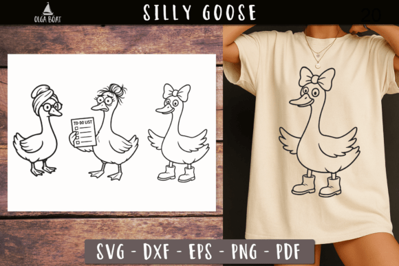 Silly Goose Girl SVG: Fun Graphics & Illustrations