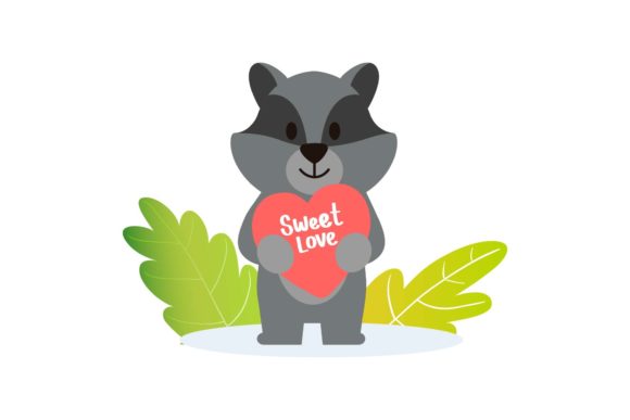 Valentine Animal with Love Symbol: Graphics & Illustrations