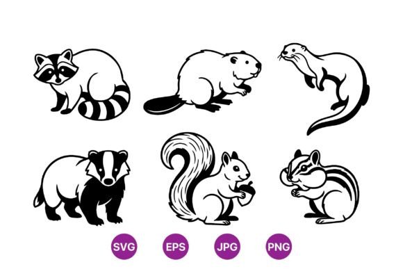 Woodland Animal Silhouette Clipart: Graphics & Illustrations